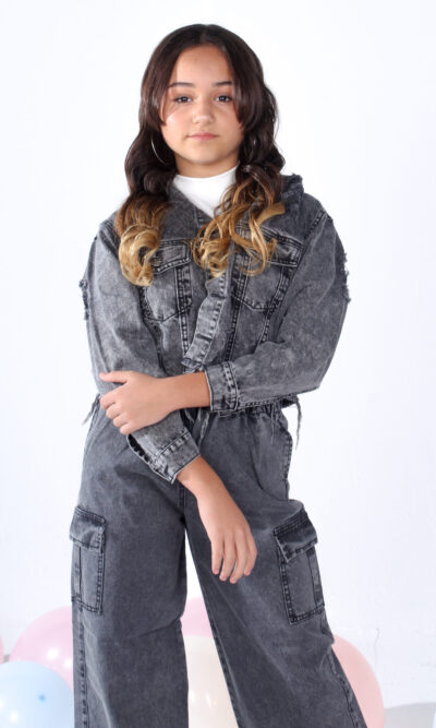 CAMPERA SUELTA DE JEAN GRIS